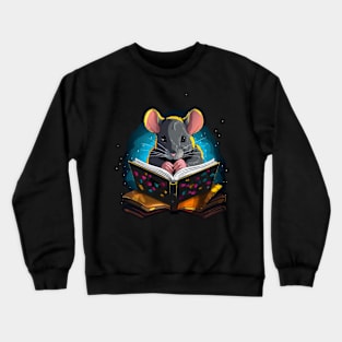 Rat Reads Book Crewneck Sweatshirt